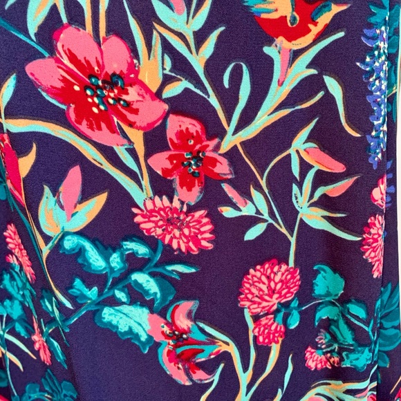 Colorful Halter shift dress Blue Floral Flowy M sleeveless pink blue Summer - Picture 6 of 10